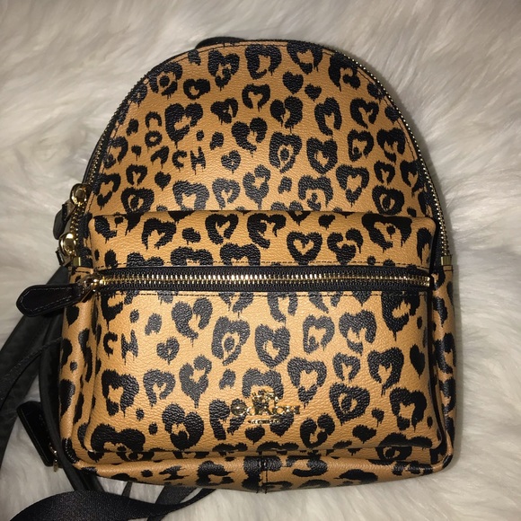 coach leopard backpack